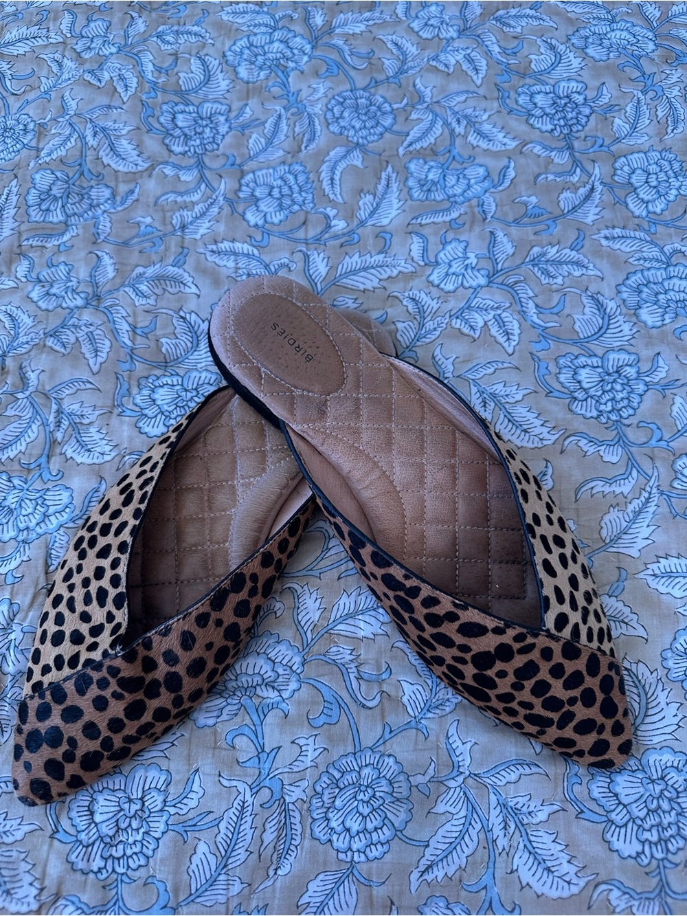 Birdies Leopard Print Pointed Flats - Tan & Black